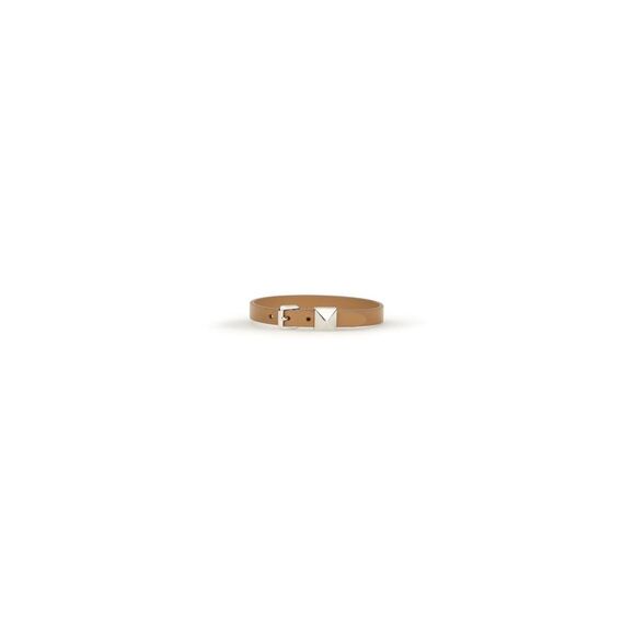 Valentino Garavani Men Leather Bracelet With A Single Rockstud